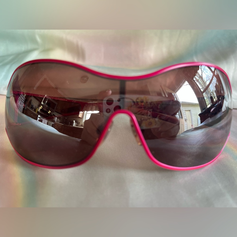 Dolce & Gabbana Hot Pink Shield Sunglasses